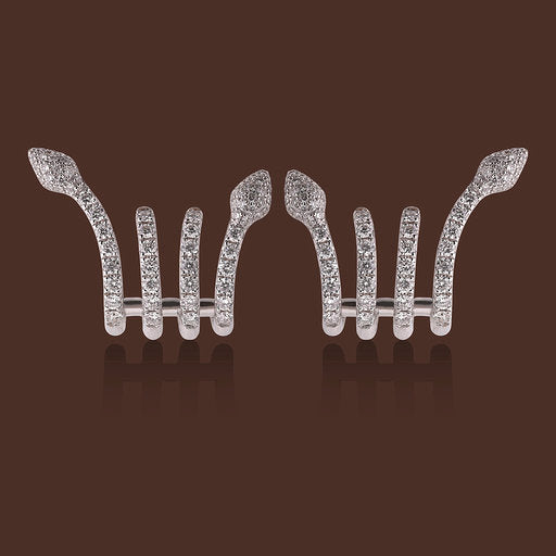 Serpentina Linea Earrings in White Gold & White Diamonds