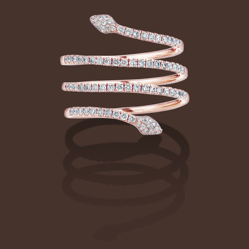 Serpentina Linea Ring 18K Rose Gold & Diamonds